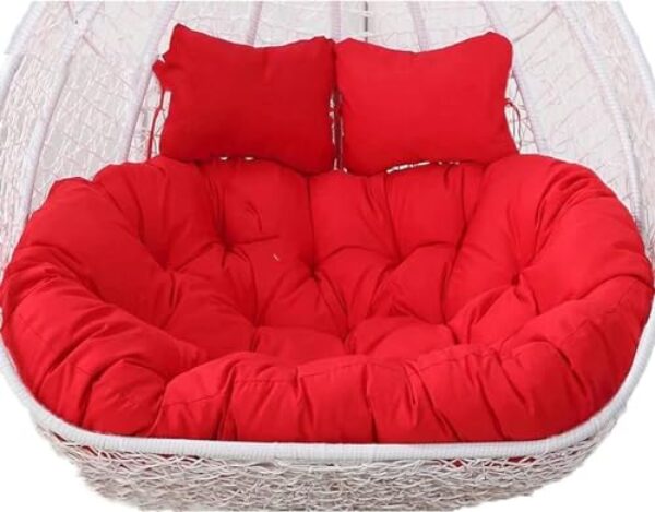 ZDJZMGZ Almofada para cadeira de ovo pendurada à prova d'água para 2 pessoas almofada grossa para cadeira giratória com capa removível rede de assento duplo almofada de substituição