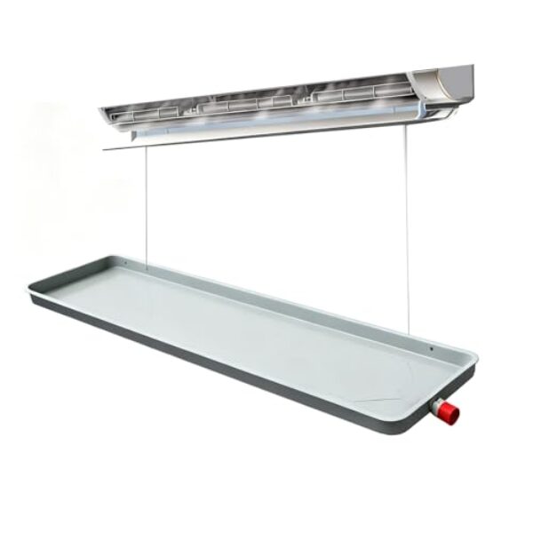 ZFDGHF Bandeja coletora de ar condicionado com tubo de drenagem, bandeja coletora de água condensada portátil, kit de drenagem de ar condicionado universal para ambientes internos e externos (71 x 24