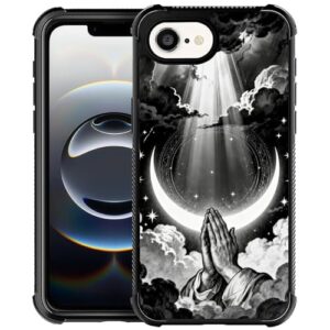 ZHEGAILIAN Capa compatível com iPhone 16e, moldura de TPU macia reforçada nos cantos, proteção à prova de choque, capa traseira compatível com iPhone 16e, capa para homens/mulheres - oração devota