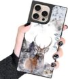 ZHUXUXITT Capa retangular para iPhone 16 Pro Max - Design de veado de inverno para homens e meninos [anti-arranhões] Capa protetora de TPU resistente à prova de choque