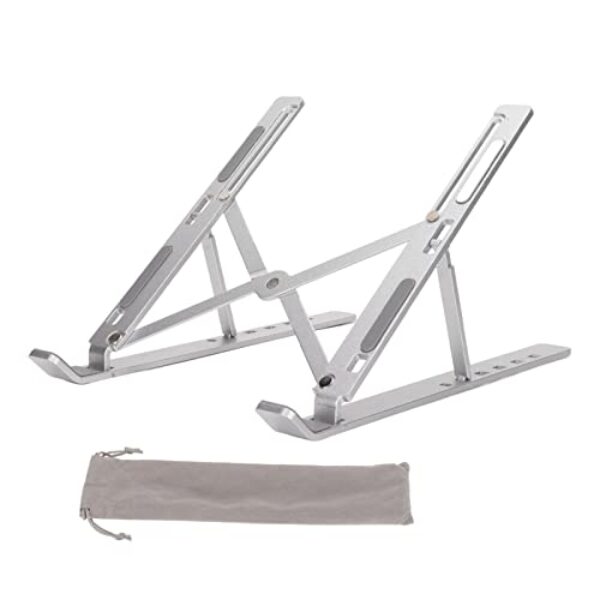 ZJchao Laptop Stand for Desk, Laptop Laptop Riser Portão de Alumínio Alumínio Ajuste Ajuste Poods de Borracha (N3 Alumínio de alumínio Prata (18 polegadas))