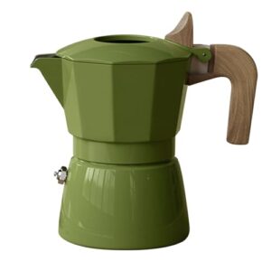 ZJchao Pote de Fogão Profissional Válvulas Duplas Portáteis do Estilo Vintage Alumínio de Liga de Alumínio Pote de Cafeteira para Acampamento Ao Ar Livre Fogão de Cerâmica Elétrica (Verde)
