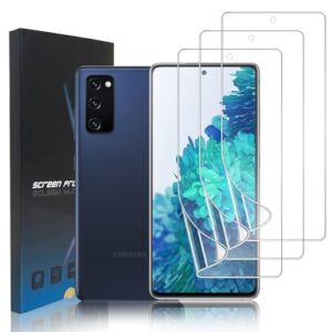 zonyee Pacote com 3 películas protetoras de tela TPU para Samsung Galaxy S20 FE 5G 6,5 polegadas, película de hidrogel TPU macio de cobertura total flexível para Samsung Galaxy S20 FE, resistente a