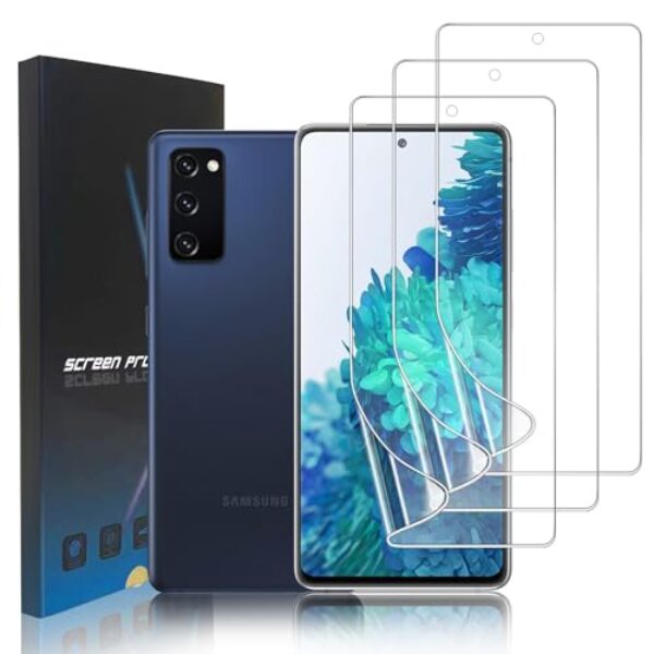 zonyee Pacote com 3 películas protetoras de tela TPU para Samsung Galaxy S20 FE 5G 6,5 polegadas, película de hidrogel TPU macio de cobertura total flexível para Samsung Galaxy S20 FE, resistente a