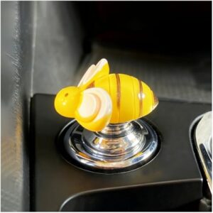 zooeyllow Capa de botão de arranque, acessórios de carro fofos para mulheres, joystick de partida de motor de carro, abelha amarela para acessórios decorativos, atualização personalizada do interior