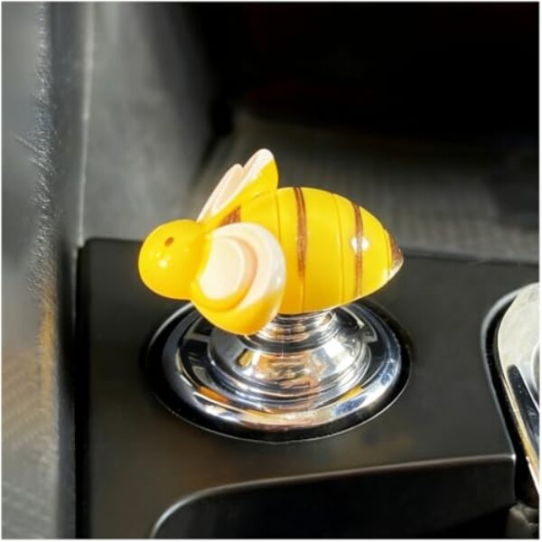 zooeyllow Capa de botão de arranque, acessórios de carro fofos para mulheres, joystick de partida de motor de carro, abelha amarela para acessórios decorativos, atualização personalizada do interior
