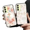 Zrutru Pacote com 2 capas de telefone Jesus versículo bíblico para Samsung Galaxy A23 5G capa floral cristã cruz macia à prova de choque para mulheres homem capa de telefone Funda para Samsung A23 6,6