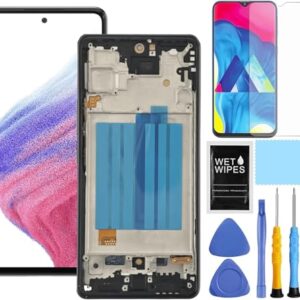 ZTOOYO Substituição de tela para Samsung Galaxy A53 5G com moldura para Samsung A53 kit de substituição de tela A536u A256a A536w A536e LCD Touch Display digitalizador com ferramentas