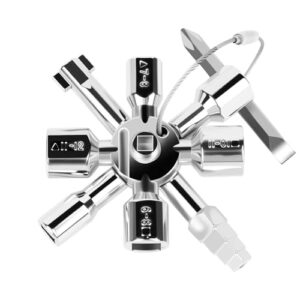 ZYROA Chave de armário de controle multifuncional 10 em 1, conjunto de chaves aranha universal para encanamento, HVAC, sistemas elétricos