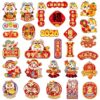 25 peças de ímãs de geladeira de ano novo chinês, lindos ímãs de geladeira de ano novo lunar ano do cavalo adesivos para 2026 festival da primavera caixa de correio de carro geladeira armários de
