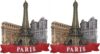2 peças Paris França 3D Torre de geladeira ímã de geladeira lembranças turísticas, adesivos magnéticos de resina ímã de geladeira decoração de casa e cozinha acessórios de cozinha, ímãs de geladeira