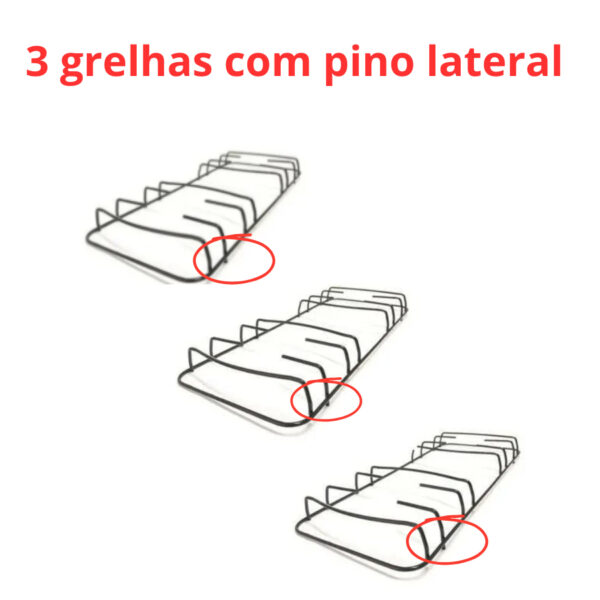 3 Grelha Grade Trempe P/ fogao Esmaltec Bali Esmaltec Bali Hawai Caribe com pino reto