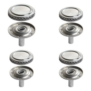 4 Espalhadores + 4 Queimadores compatíveis com fogões Esmaltec, Atlas e Coliseum 4 bocas INOX