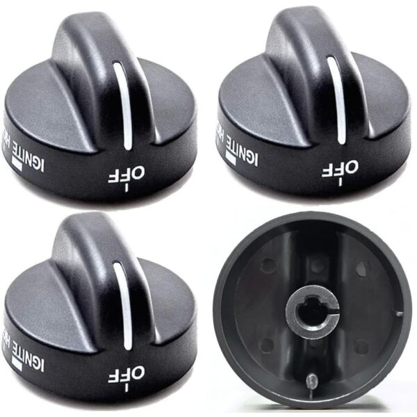 4Pcs 8273103 Botão de Queimador de Fogão a Gás Preto Peça de Substituição Compatível com Fogão Whirlpool, Substitui AP60