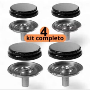 4 tampas para fogão Esmaltec + 4 queimadores para fogão Esmaltec