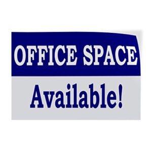 Adesivo decalque vários tamanhos espaço de escritório disponível aluguel escritório comercial para alugar loja ao ar livre placa azul - 50,8 cm x 35,5 cm, um adesivo