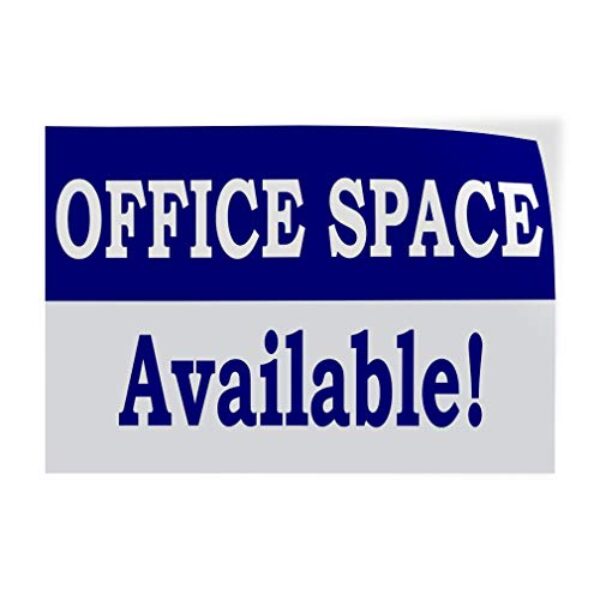 Adesivo decalque vários tamanhos espaço de escritório disponível aluguel escritório comercial para alugar loja ao ar livre placa azul - 50,8 cm x 35,5 cm, um adesivo
