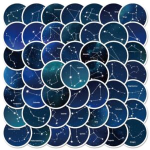 Adesivos de constelação |50 peças de adesivos de vinil à prova d'água com tema astrológico para garrafas de água, laptop, bagagem, copo, computador, celular, skate, guitarra, capacete snowboard