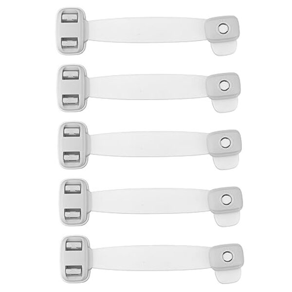 Ainoli 5 peças de fechadura de segurança infantil, botão duplo, à prova de bebê, trava de armário, proteção contra pitada, travas adesivas multiuso