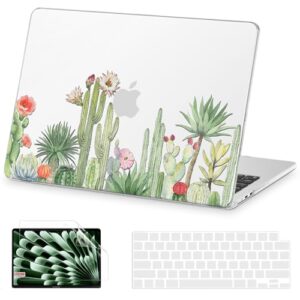 AKIT Capa compatível com MacBook Air de 13 polegadas 2025 2024-2022 M4 M3 M2 A3240 A3113 A2681, capa rígida de padrão exclusivo para laptop + protetor de tela + capa de teclado para MacBook Air de