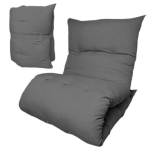 Almofada Dobrável 170x60x9cm Colchonete Chão Sofá Visita Macia(CInza Escuro)