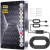Antena de TV interna atualizada para 2025, antena digital HD de alcance de 2800 milhas para Smart TV, antena mais forte com amplificador de sinal suporta todas as TVs 4K 8K 1080p - Cabo coaxial de 9,5