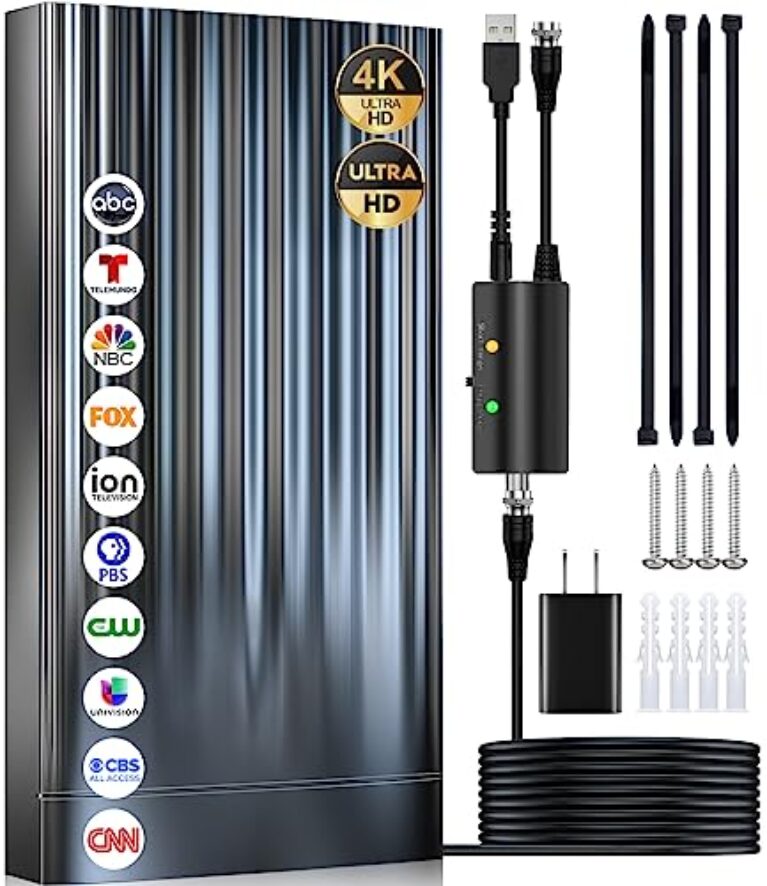Antena de TV interna de 3500 milhas, antena digital 2025 para Smart TV externa, HDTV mais forte para canais locais com amplificador, amplificador de sinal e cabo coaxial de 1,5 m / adaptador CA