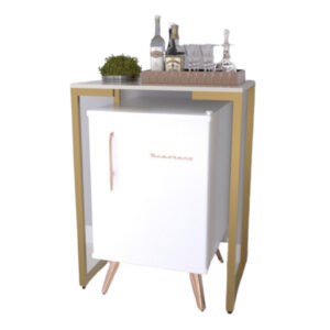 Aparador paraCervejeira com Pés de Ferro e Tampo de MDP Aparador Pés De Ferro Pequeno Com Tampo Madeira Frigobar