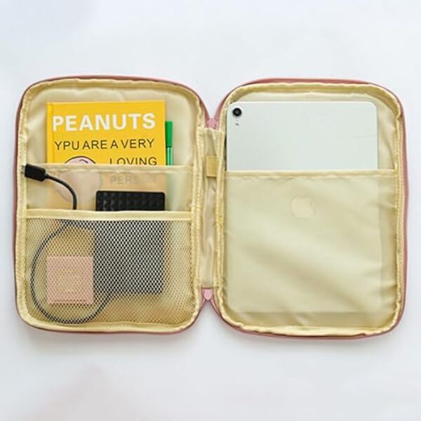 aqxreight Bolsa de Manga para Tablet Portátil de Metal Com Zíper Duplo Moda Algodão Bolsa de Armazenamento para Tablet Maleta de Manga Protetora Verde Clipe Separado de 11 Polegadas Com Prevenção e