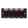 aqxreight Painel de Interruptor Basculante 4 Gangues à Prova d'água 4 LED Vermelho Painel de Controle do Interruptor de Proteção contra Sobrecarga DC12V 16A que Protege o Controle de Curto de
