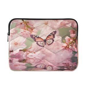 ATTX Capa borboleta rosa para laptop de 13 a 14 polegadas, à prova de choque e protetora, bolsa portátil para computador #284