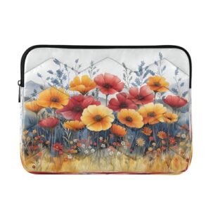 ATTX Capa colorida para laptop Wildflowers de 13 a 14 polegadas, à prova de choque e protetora, bolsa portátil para computador nº 17