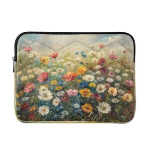 ATTX Capa colorida para laptop Wildflowers de 13 a 14 polegadas, à prova de choque e protetora, bolsa portátil para computador nº 206