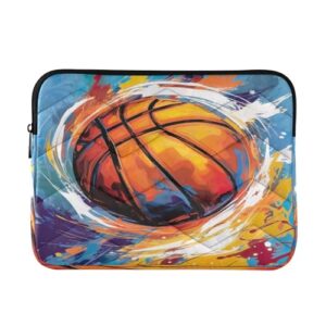 ATTX Capa de basquete laranja para laptop de 13 a 14 polegadas, à prova de choque e protetora, bolsa portátil para computador nº 74