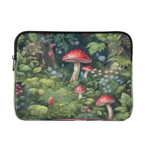 ATTX Capa para laptop de flor de cogumelo verde para 15 a 16 polegadas, capa protetora e à prova de choque, bolsa portátil para computador nº 12