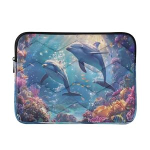 ATTX Capa para laptop Ocean Dolphins de 13 a 14 polegadas, à prova de choque e protetora, bolsa portátil para computador #578