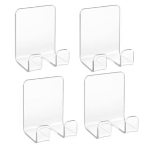 Bilkeru Ganchos adesivos transparentes ganchos de chuveiro de acrílico suporte de barbeador autoadesivo à prova d'água suporte de navalha banheiro cozinha organizador para pendurar chave roupão toalha