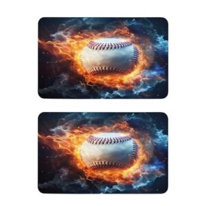Blueangle Conjunto de 2 ímãs de geladeira de fogo de água de beisebol - Ímãs decorativos engraçados de geladeira de cozinha - Seguro para lava-louças e decoração magnética durável (328)