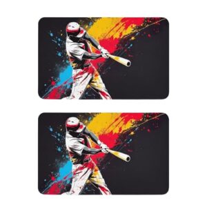 Blueangle Conjunto de 2 ímãs de geladeira de jogador de beisebol - Ímãs decorativos engraçados de geladeira de cozinha - Seguro para lava-louças e decoração magnética durável (165)