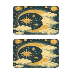 Blueangle Conjunto de 2 ímãs de geladeira retrô sol e lua - Ímãs decorativos engraçados de geladeira de cozinha - Seguro para lava-louças e decoração magnética durável (161)