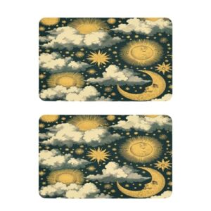 Blueangle Conjunto de 2 ímãs de geladeira retrô sol e lua - Ímãs decorativos engraçados de geladeira de cozinha - Seguro para lava-louças e decoração magnética durável (159)
