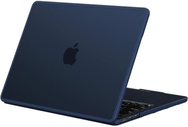 BlueSwan Capa rígida antirachaduras compatível com MacBook Air de 15 polegadas M4 M3 M2 2025 2024-2023 A3241 A3114 A2941, base de policarbonato de TPU macio para Air de 15 polegadas, fosco meia-noite
