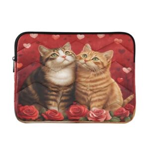 Burbuja Capa para laptop Cats Roses de 13 a 14 polegadas à prova de choque à prova d'água para notebook, tablet, poliéster