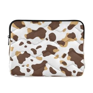 Burbuja Capa para laptop com estampa de vaca branca marrom de 13 a 14 polegadas à prova de choque à prova d'água para notebook, tablet, poliéster