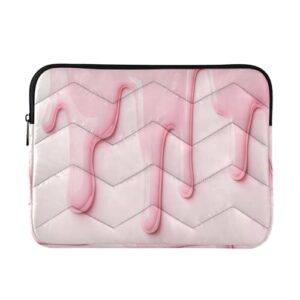 Burbuja Capa para laptop rosa creme, à prova de choque, impermeável, para notebook, tablet, poliéster de 13 a 14 polegadas