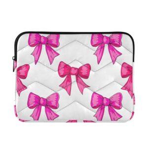 Burbuja Capa para laptop rosa rosa com laço branco de 13 a 14 polegadas à prova de choque à prova d'água para notebook, tablet, poliéster