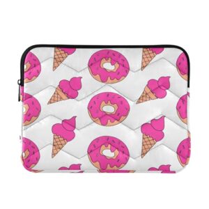 Burbuja Linda capa rosa donuts para laptop de 13 a 14 polegadas à prova de choque à prova d'água para notebook, tablet, poliéster