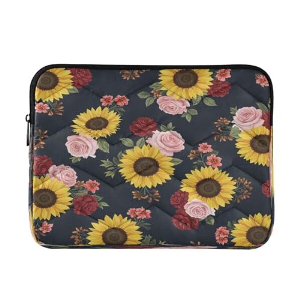 Burbuja Sunflowers Roses Capa para laptop de 13 a 14 polegadas à prova de choque à prova d'água para notebook, tablet, poliéster