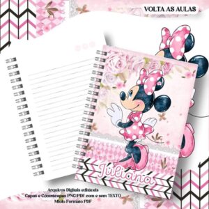 Caderno Personalizado Minnie Rosa / Caderno da Minnie Rosa / Caderno da Minnie Rosa Bebê