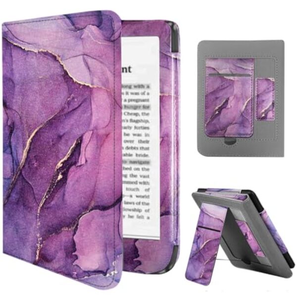 Capa compatível com 15.2 cm Kobo Clara Color/BW (2024)/2E (2022) (mármore roxo)